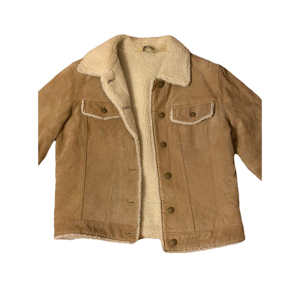 Suede Sherpa Trucker Jacket St Johns Bay Women’s Size Small FAST SHIP 3334-8 - Picture 3 of 9